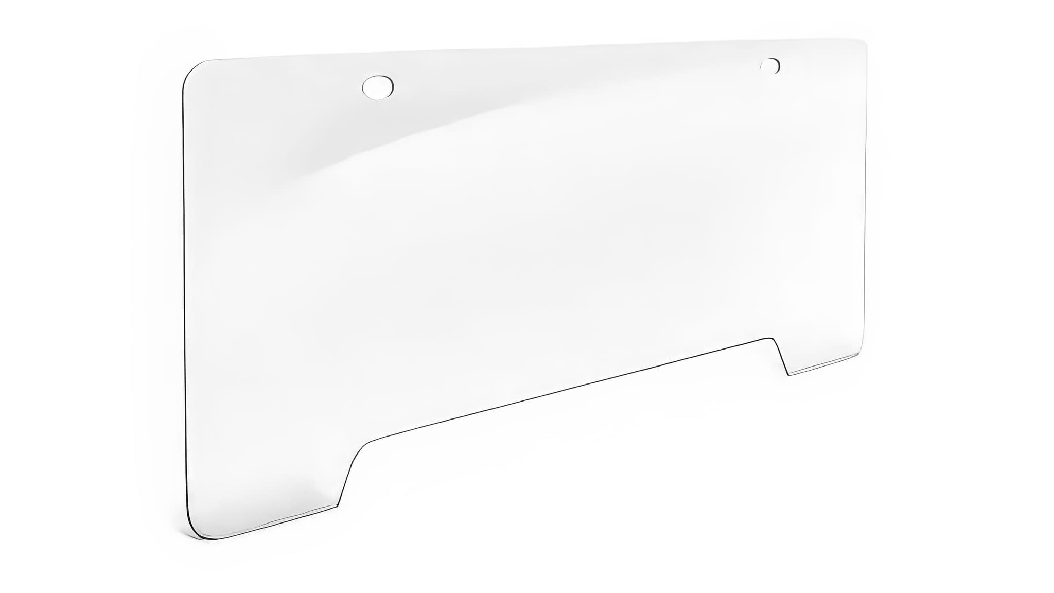 Модулна защитна стена от плексиглас с отвори за документи – практично решение за банки, пощи и обществени институции.